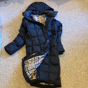Burberry Marianne nova Black Puffer down long coat sz sm